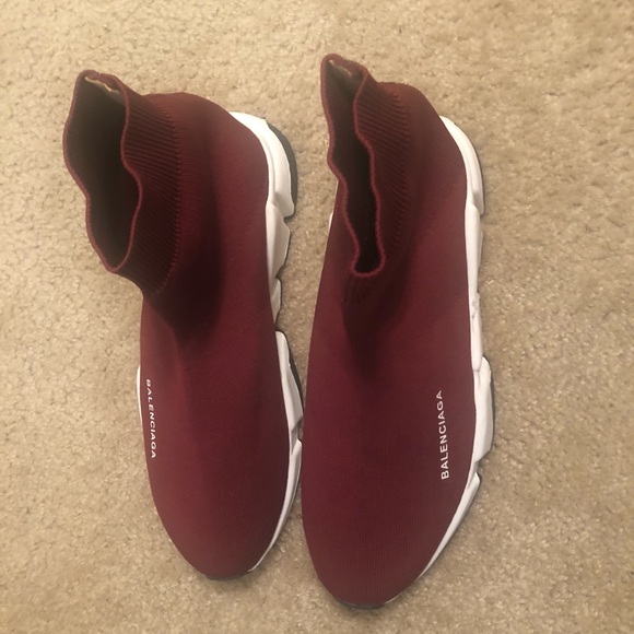 burgundy balenciaga shoes